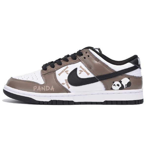 [Custom Women's pure brown bear Cat 6]  Dunk Skateboarding Shoes Women's Low-top White