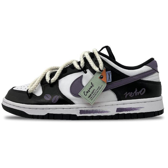 [Custom American black and purple SGS]  Dunk Skateboarding Shoes Women's