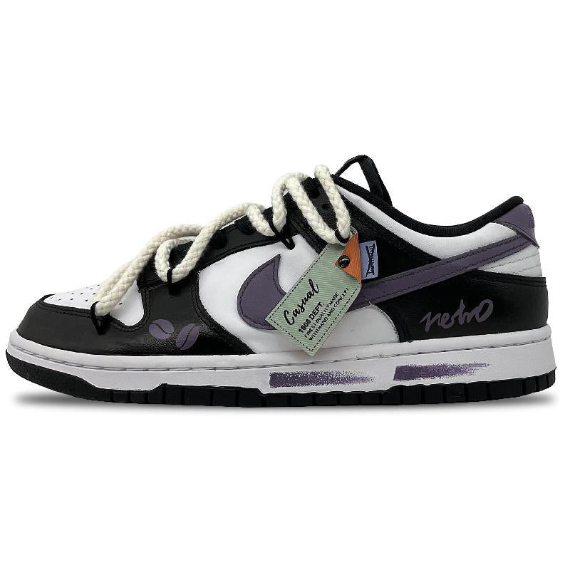 [Custom American black and purple SGS]  Dunk Skateboarding Shoes Women's