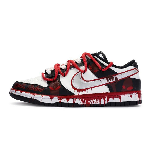 [Custom Shadow cult]  Dunk Skateboarding Shoes Unisex Low-top Red/Black