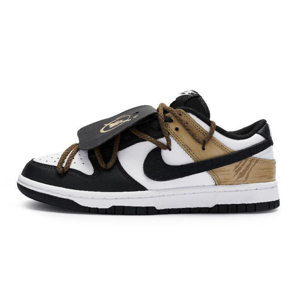 [Custom Wolfe Smile Warrior]  Dunk Skateboarding Shoes Unisex Low-top Brown