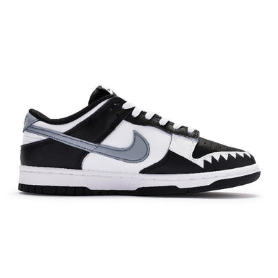 [Custom A cool shark]  Dunk Skateboarding Shoes Unisex Low-top Black/white