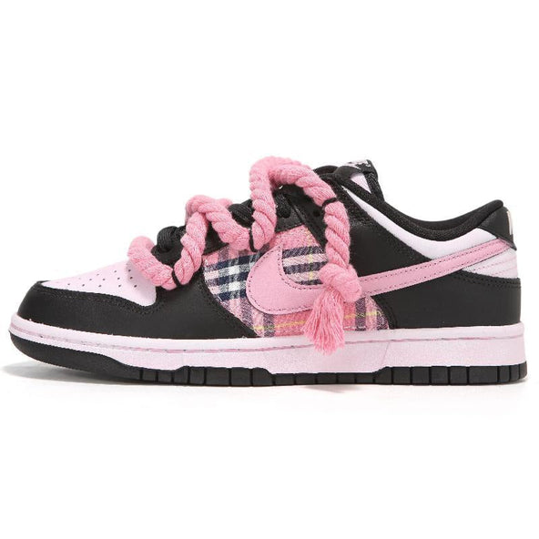 [Custom Black and Pink]  Dunk Skateboarding Shoes Women's