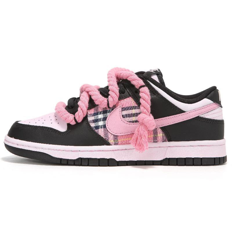 [Custom Black and Pink]  Dunk Skateboarding Shoes Women's