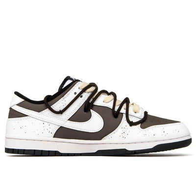 [Custom coffee time]  Dunk Skateboarding Shoes Unisex Low-top White/Brown