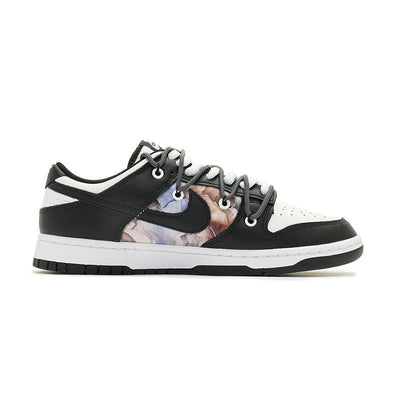 [Custom Deconstruction of black and white in a female panda oil painting]  Dunk Skateboarding Shoes Women's