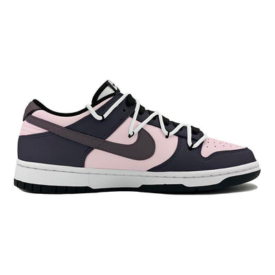 [Custom Grapes, white peaches]  Dunk Skateboarding Shoes Women's Low-top Black/powder