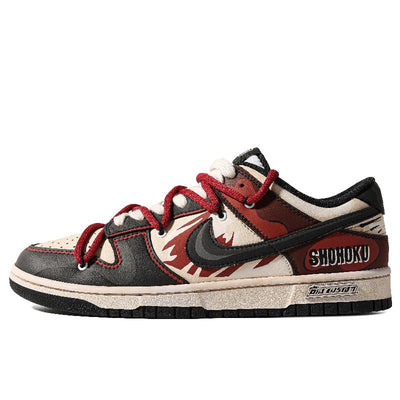 [Custom SHOHOKUS]  Dunk Skateboarding Shoes Women's Low-top Black/Red