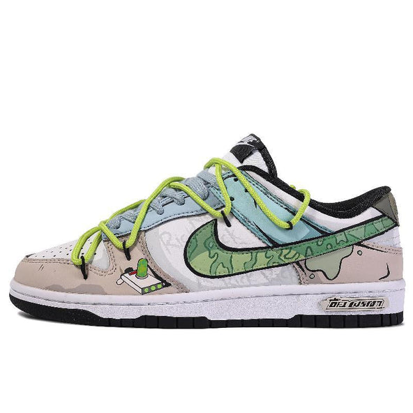 [Custom Dr. Crocodile]  Dunk Skateboarding Shoes Unisex Low-top Brown/green/blue