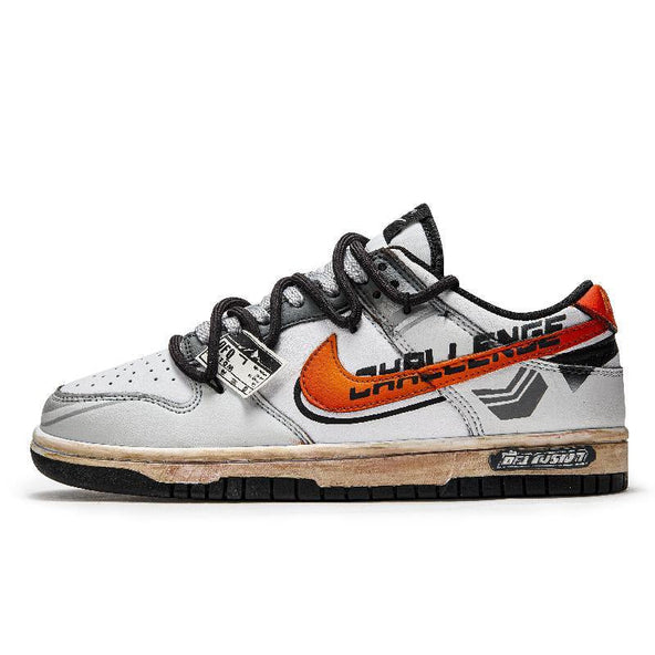 [Custom Sunrise]  Dunk Skateboarding Shoes Unisex Low-top Gray