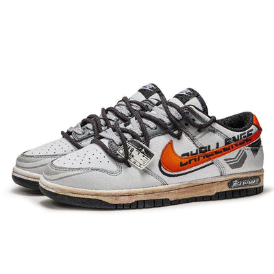 [Custom Sunrise]  Dunk Skateboarding Shoes Unisex Low-top Gray