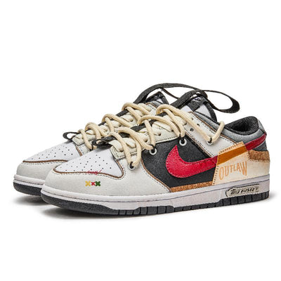 [Custom Midnight dusk]  Dunk Skateboarding Shoes Unisex Low-top Beige/Yellow