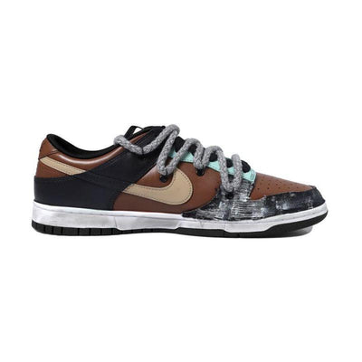 [Custom Pasted heart-shaped female S-BOX]  Dunk Skateboarding Shoes Women's Low-top Brown/Black