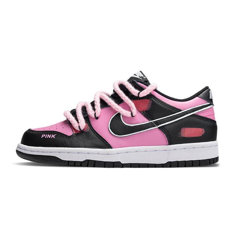 [Custom A big boy in cherry red, black and pink]  Dunk Skateboarding Shoes Women's