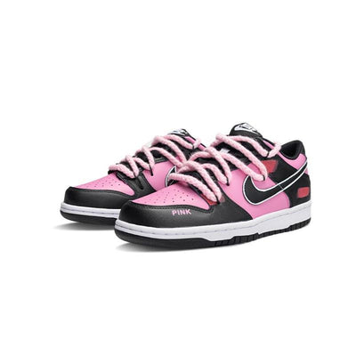 [Custom A big boy in cherry red, black and pink]  Dunk Skateboarding Shoes Women's