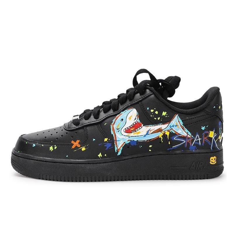 [Custom VAM Darth Vader Shark]  Air Force 1 Skateboard Shoes Unisex Low-Top Gold
