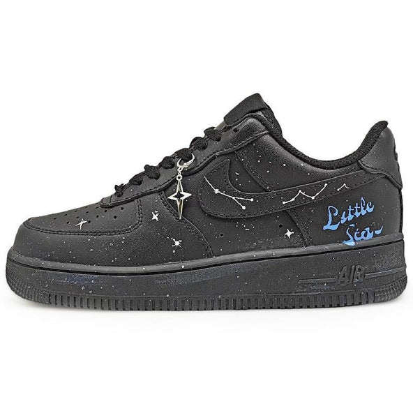 [Custom Star Constellation 1.0]  Air Force 1 Skateboard Shoes Unisex Low-Top Black/White/Blue