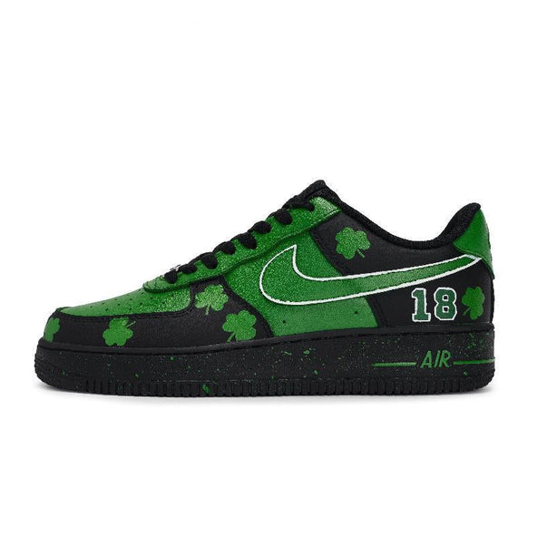 [Custom The Celtics' home court with the same style for both men and women]  Air Force 1 Skateboard Shoes Unisex Low-Top Green