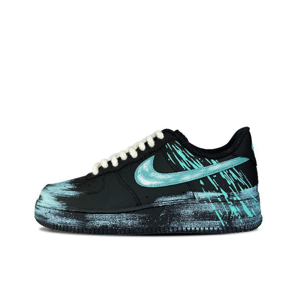 [Custom Slip off]  Air Force 1 Skateboard Shoes Unisex Low-Top Black/Green