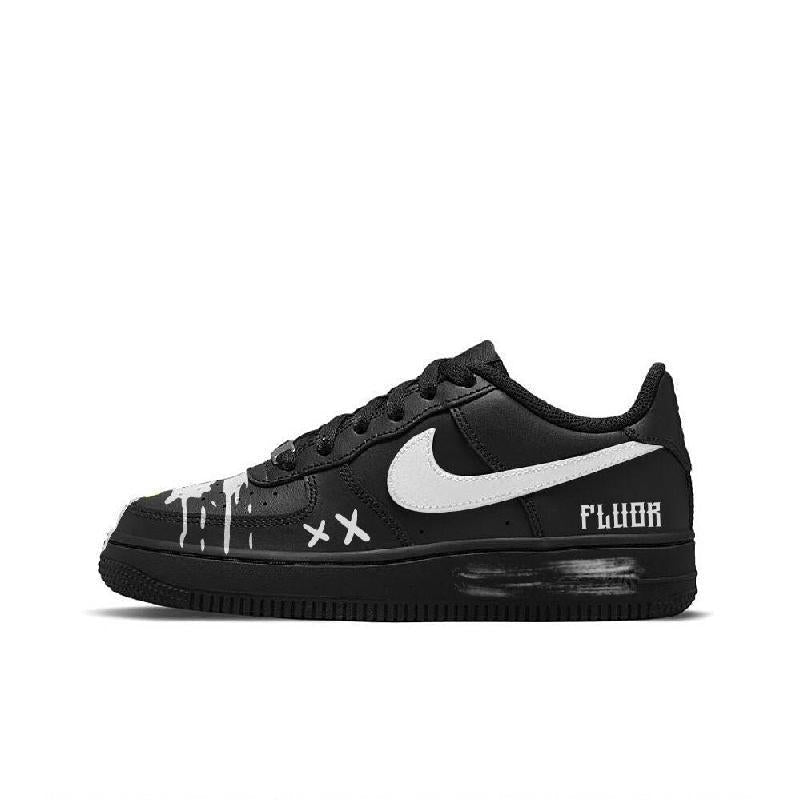 [Custom White moonlight]  Air Force 1 Skateboarding Shoes Unisex Low-top Black/White
