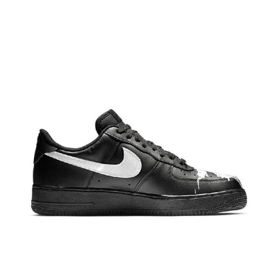 [Custom White moonlight]  Air Force 1 Skateboarding Shoes Unisex Low-top Black/White