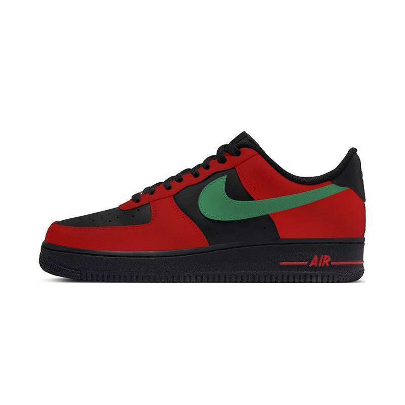 [Custom The crimson night is lush and green]  Air Force 1 Skateboard Shoes Unisex Low-Top Red