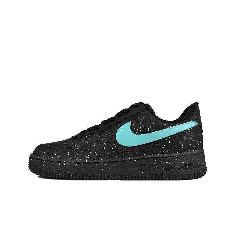 [Custom Tiffany's Starry sky]  Air Force 1 Skateboard Shoes Unisex Low-Top Black/Green/Blue/White