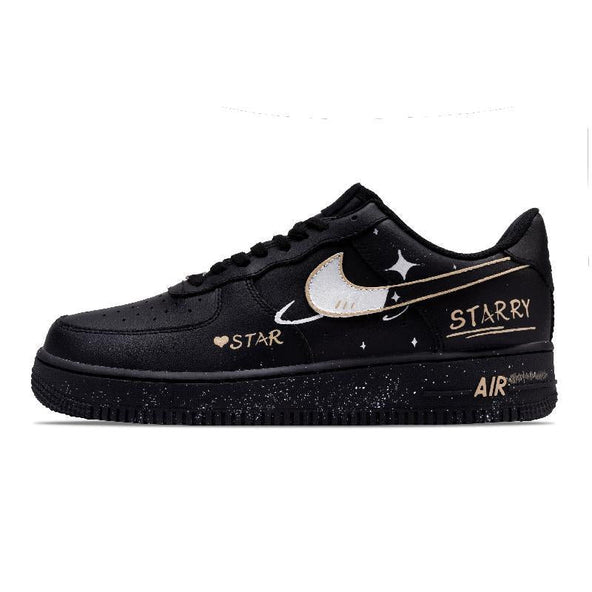 [Custom Unisex night starry sky]  Air Force 1 Skateboard Shoes Unisex Low-Top White