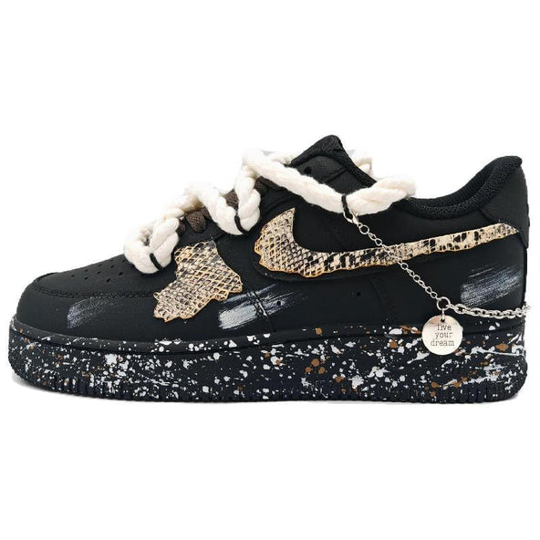 [Custom Speed Scale]  Air Force 1 Skateboard Shoes Unisex Low-Top White