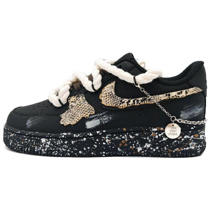 [Custom Speed Scale]  Air Force 1 Skateboard Shoes Unisex Low-Top White