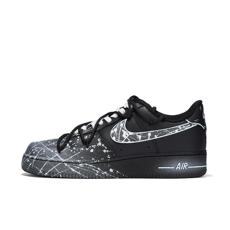 [Custom Starlight]  Air Force 1 Skateboard Shoes Unisex Low-Top White/Blue/Silver