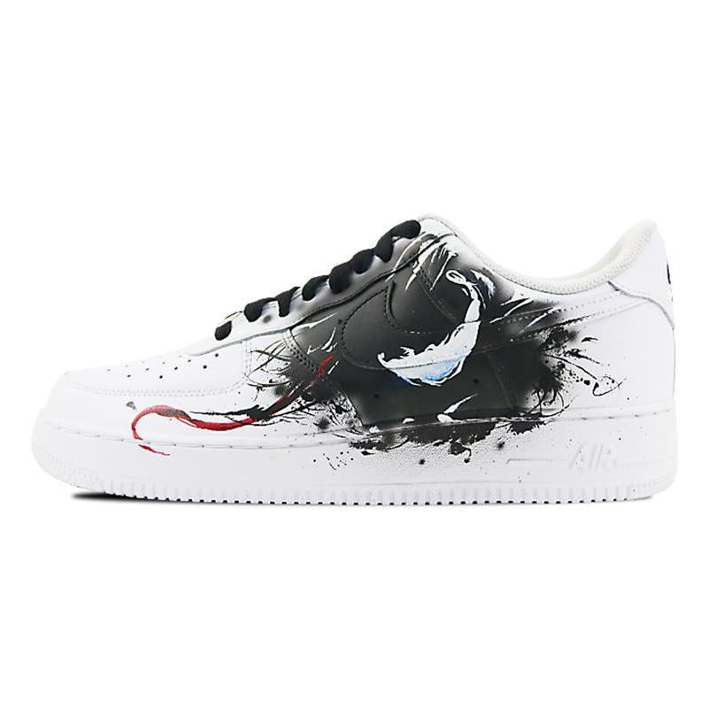 [Custom Three men's and women's hand-painted black and red venom]  Air Force 1 Skateboarding Shoes Unisex