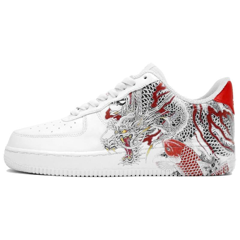 [Custom The White dragon goes out to sea]  Air Force 1 Skateboarding Shoes Unisex