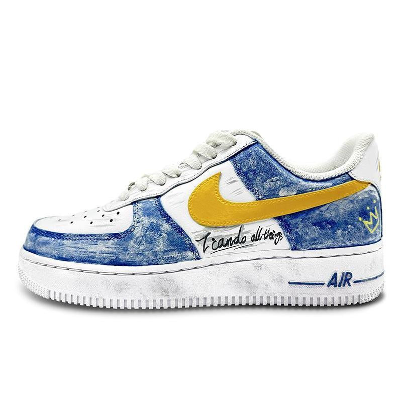 [Custom Stephen Blue for men]  Air Force 1 Skateboarding Shoes Men