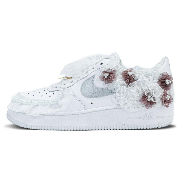 [Custom White wedding shoes]  Air Force 1 Skateboarding Shoes Men