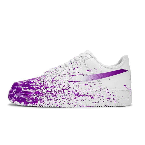[Custom The same scene of decadence for both men and women]  Air Force 1 Skateboard Shoes Unisex Low-Top White/Purple