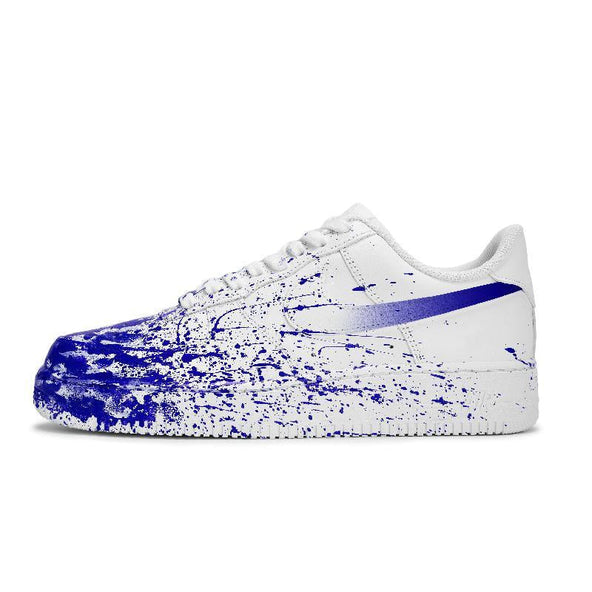 [Custom The scene of the same imagination for men and women]  Air Force 1 Skateboard Shoes Men Low-Top White Blue