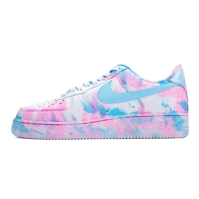[Custom Tie-dyed neon-lit city]  Air Force 1 Skateboarding Shoes Men