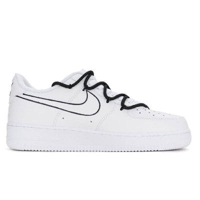 [Custom Street graffiti and ink splashing]  Air Force 1 Skateboarding Shoes Unisex Low-top White/Black/Red