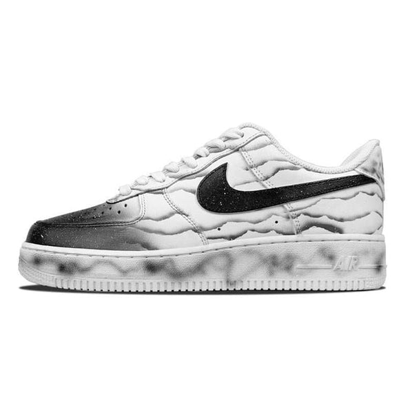 [Custom The male version of Wan Chongshan]  Air Force 1 Skateboarding Shoes Men Low-top Black/white