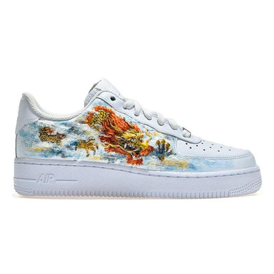 [Custom The men's golden dragon bestows blessings]  Air Force 1 Skateboarding Shoes Men