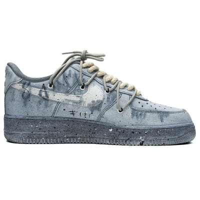 [Custom The men's style is stained with graffiti on the cement wall]  Air Force 1 Skateboarding Shoes Men