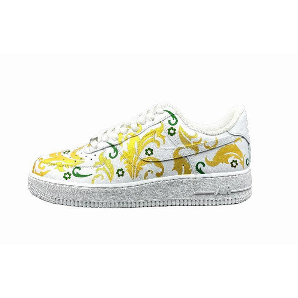[Custom St. Mary's High School]  Air Force 1 Skateboard Shoes Unisex Low-Top White/Gold