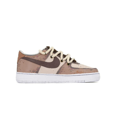[Custom Urban camouflage for men and women in brown]  Air Force 1 Skateboard Shoes Unisex Low-Top Brown/Beige