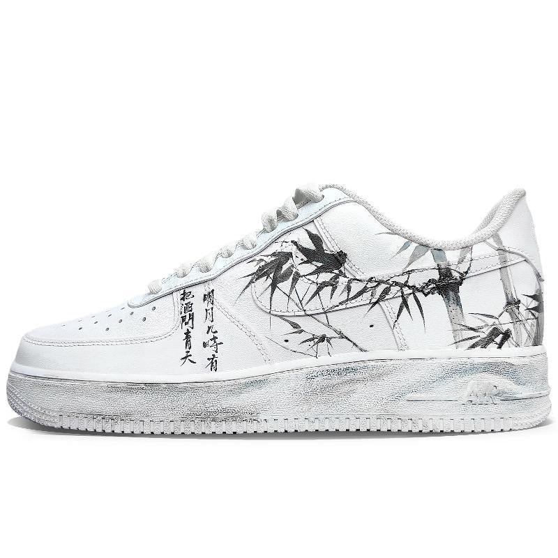[Custom Water tune head]  Air Force 1 Skateboard Shoes Unisex Low-Top Black