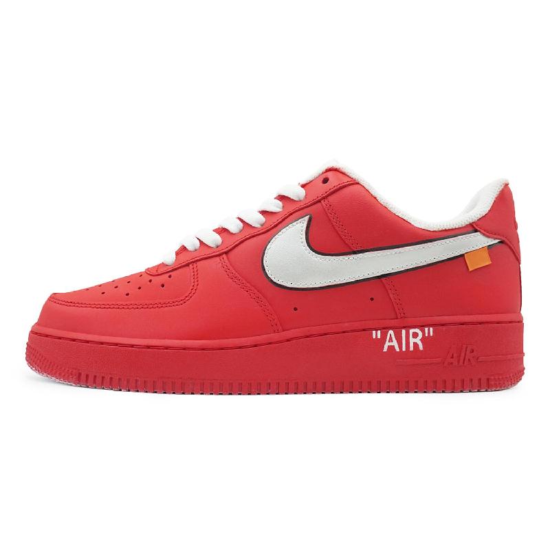 [Custom The pure and passionate charm of men and women]  Air Force 1 Skateboard Shoes Unisex Low-Top Red/White