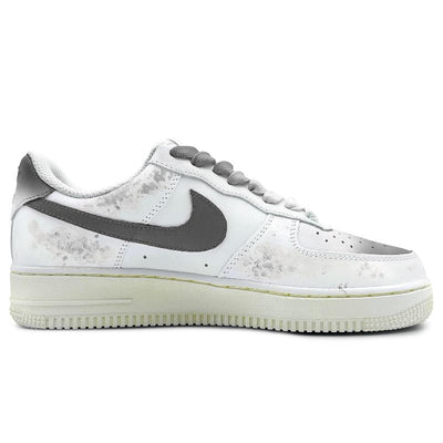 [Custom Zhaozhao's wish came true]  Air Force 1 Wear-Resistant Slip-Resistant Low-Top Skateboard Shoes Unisex Gray White
