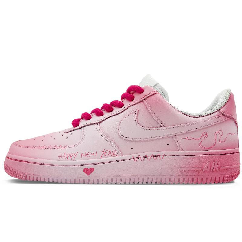 [Custom The auspicious snake brings good fortune]  Air Force 1 Skateboard Shoes Unisex Low-Top Pink