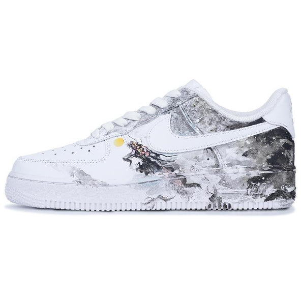 [Custom The male style is like a dragon raising its head and soaring with joy]  Air Force 1 Skateboarding Shoes Men Low-top Black/White/Red