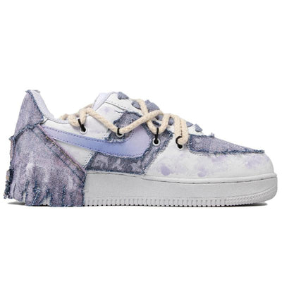 [Custom The men's electronic music style is making a comeback in a dreamy purple and white]  Air Force 1 Skateboarding Shoes Men